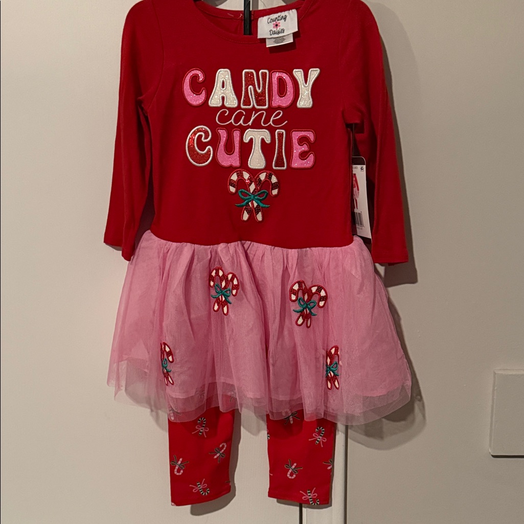 Candy Cane Cutie Kids Costume Dress By - Red & Pink
